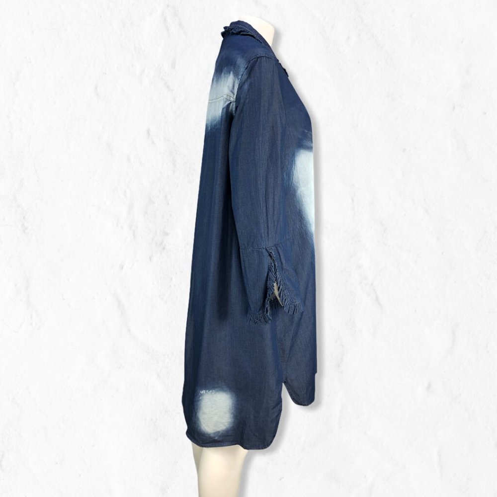 NWOT Denim Easel Distressed Button Up Shirt Dress - Picture 4 of 14